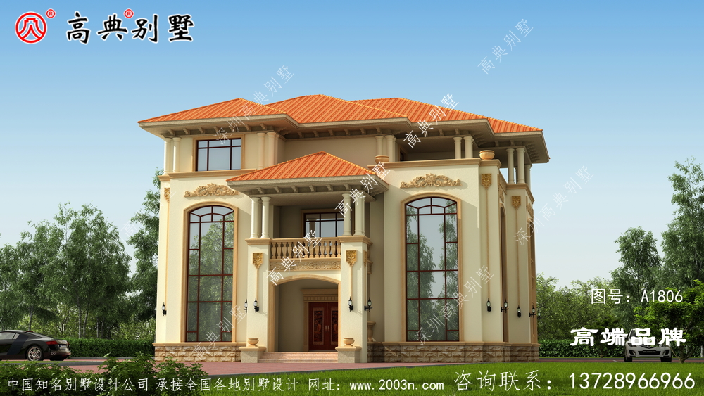 大戶型農村歐式風格三層小洋樓別墅住宅