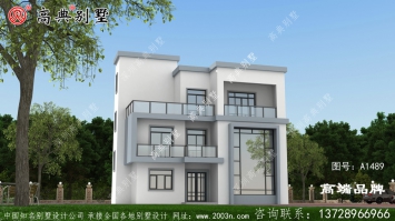 現代風格自建三層平屋頂住宅