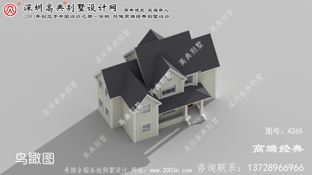 上海市莊重有質感的美式風格二層別墅設計圖