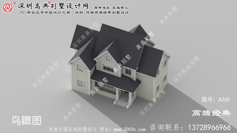 上海市莊重有質感的美式風格二層別墅設計圖