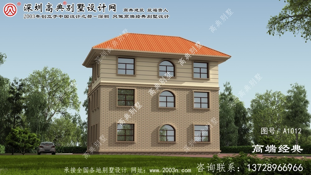 高青縣歐式三層別墅設計圖