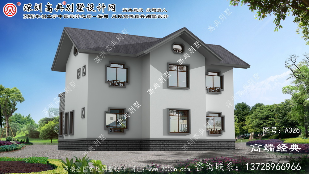 泰來縣農村二層樓房外觀效果圖