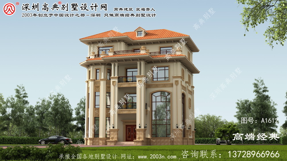 永福縣農村四層別墅設計圖紙	