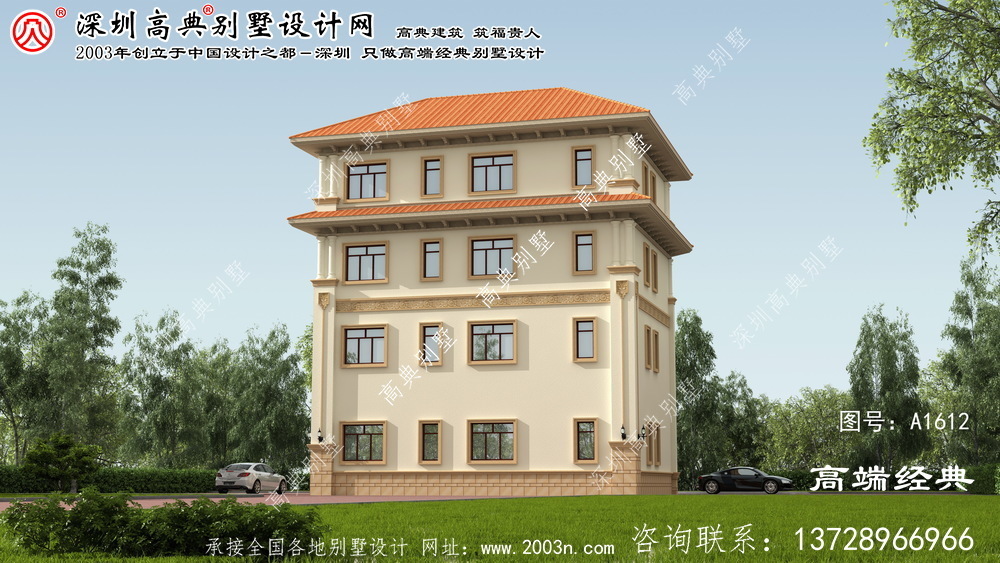 永福縣農村四層別墅設計圖紙	