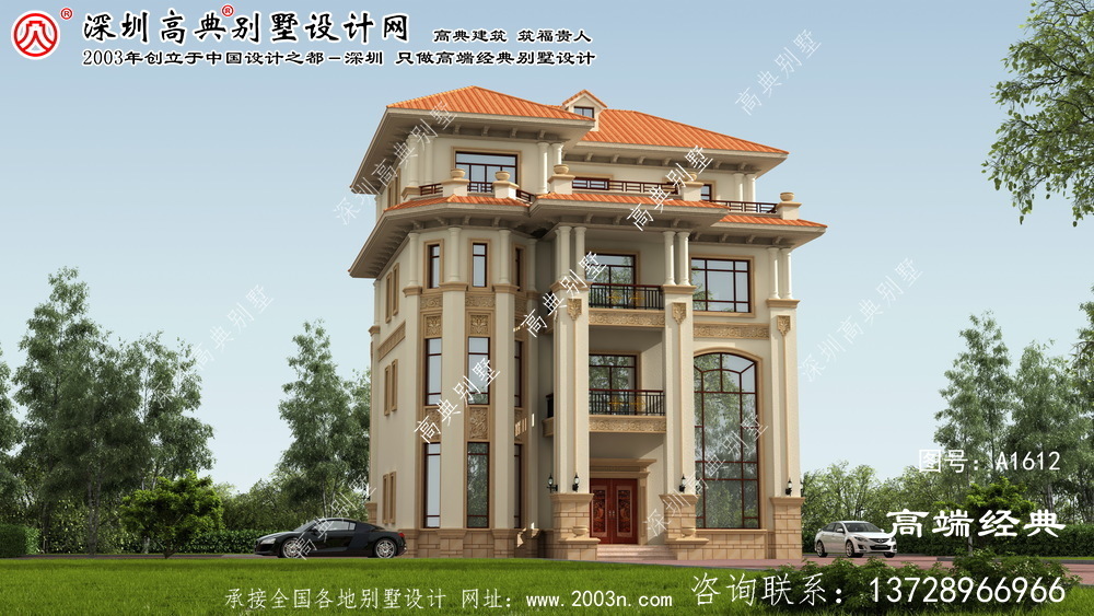 永福縣農村四層別墅設計圖紙	