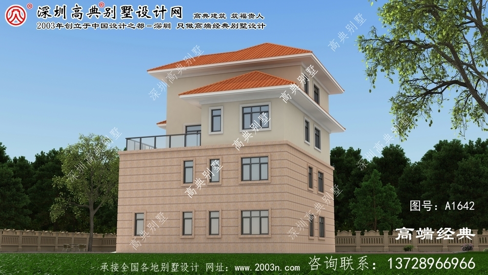 龍勝各族自治縣歐式農村小別墅設計圖	