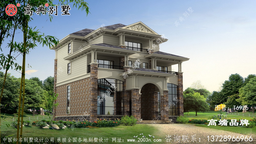 三層的別墅外觀效果圖雙復式設計