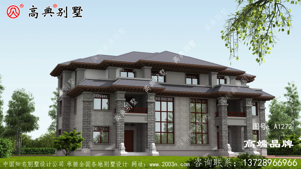 兩層半雙拼別墅建筑設計圖本方案整體設計非常協調
