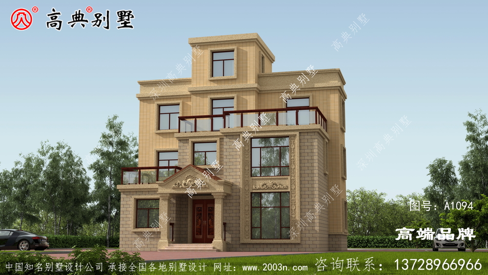 農(nóng)村別墅建筑靚麗的外觀，讓人看一眼就喜歡。