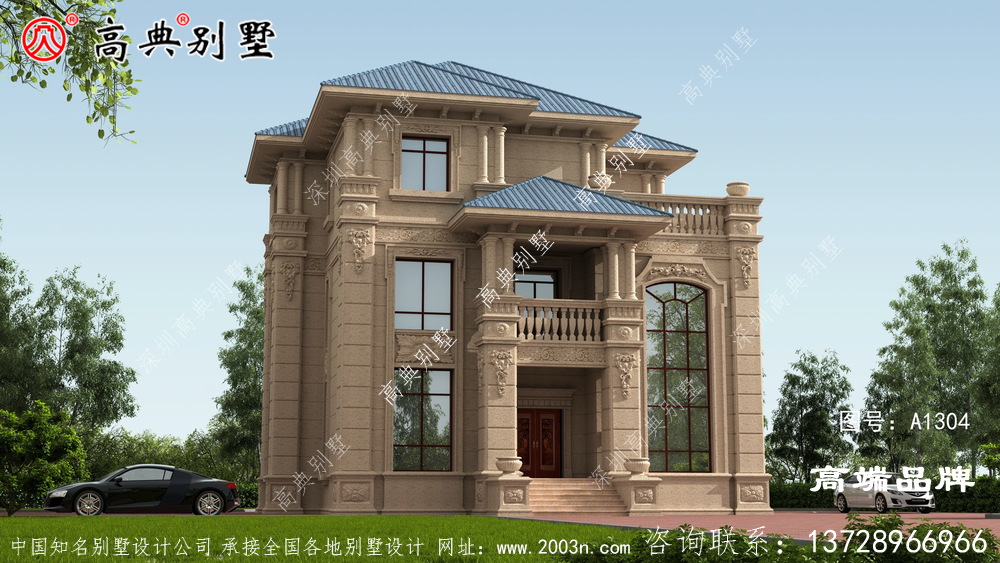 別墅造型外觀圖不落俗套，清新亮麗	