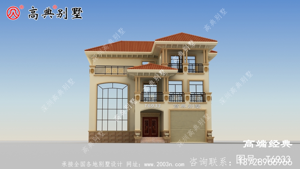 輝縣市三層復(fù)式歐式高端住宅設(shè)計(jì)戶(hù)型圖，外觀很漂亮