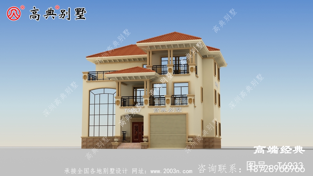 輝縣市三層復(fù)式歐式高端住宅設(shè)計(jì)戶(hù)型圖，外觀很漂亮