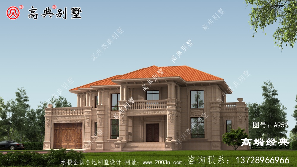 歐式兩層大戶型別墅，整體顯得簡潔大方