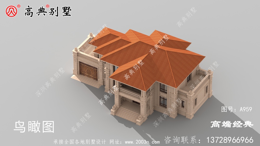 歐式兩層大戶型別墅，整體顯得簡潔大方