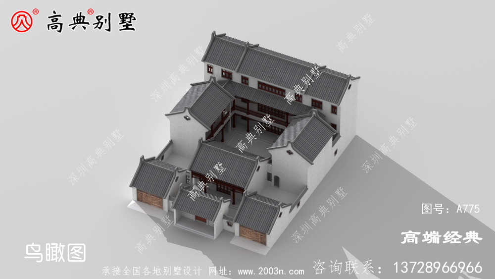 中式庭院別墅戶型圖整體設(shè)計(jì)別致漂亮