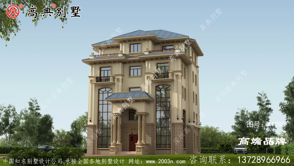 藍(lán)色坡屋頂也是現(xiàn)在最流行的效果。
