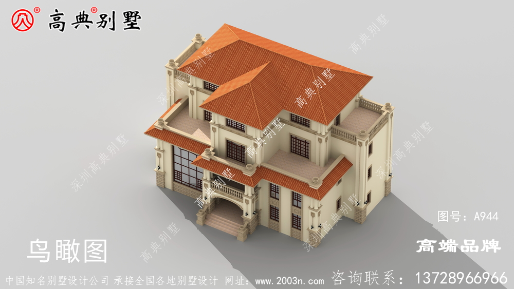 一種比較容易讓人接受的風格的別墅戶型圖