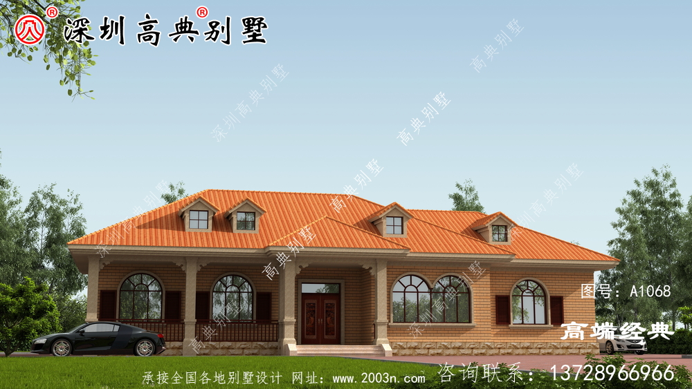 一層小別墅門面23.4米X深度13.2米，時(shí)尚實(shí)用，25萬建成！