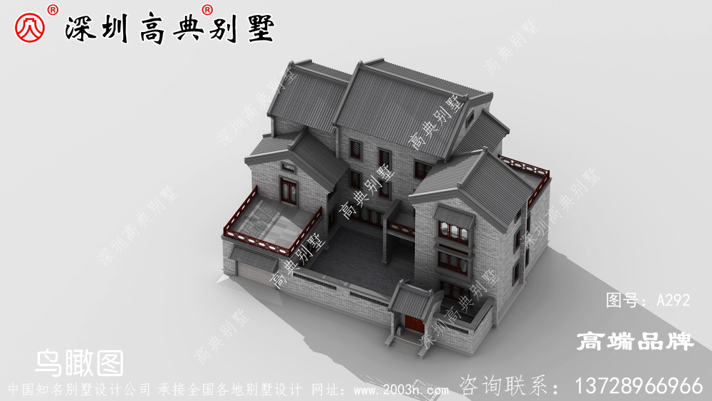 新中式三層別墅設計圖，效果圖剛設計出來，就受到廣大建房者的追捧。