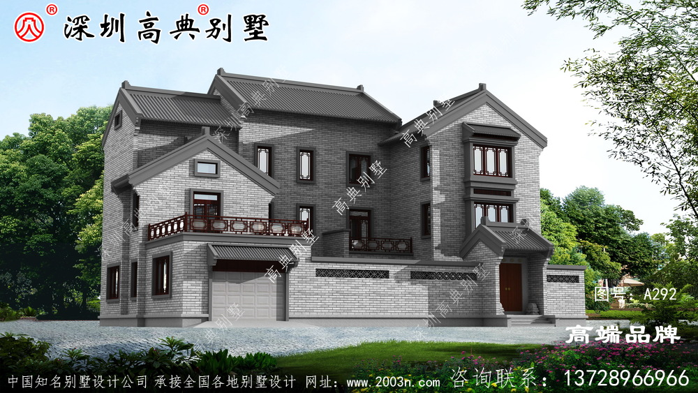 新中式三層別墅設計圖，效果圖剛設計出來，就受到廣大建房者的追捧。