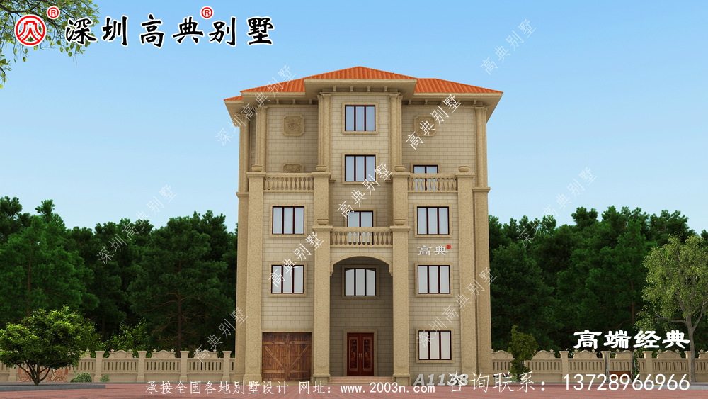 歐式五層大別墅，看上去氣質就不同凡響。