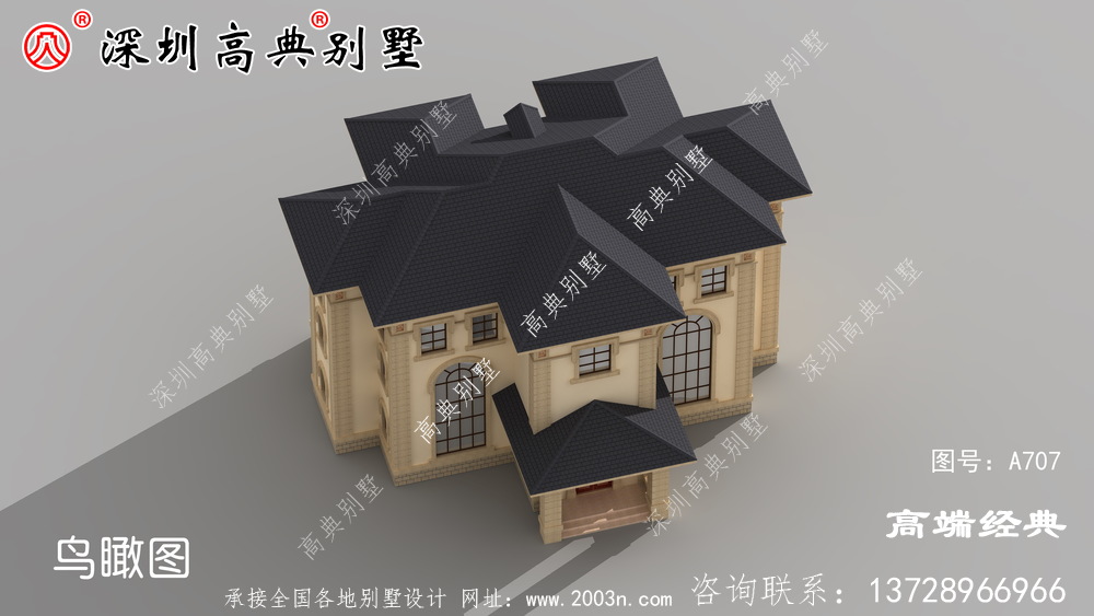 這樣的二層別墅，建起來很有排面，適合農村建造