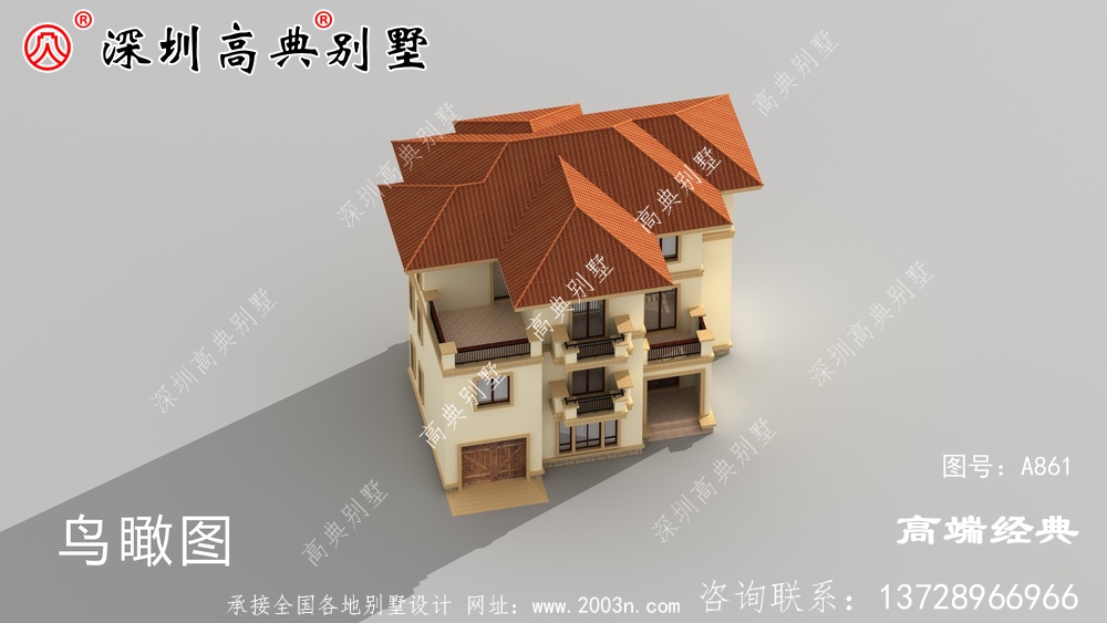 三層歐式別墅，簡潔明亮，適合在農村建造