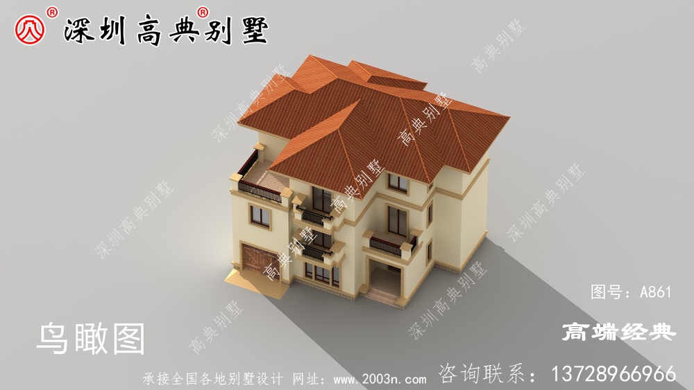 三層歐式別墅，簡潔明亮，適合在農村建造