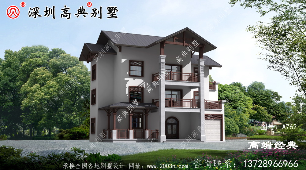 簡單精致的三層住宅設計圖，有置身自然的感覺