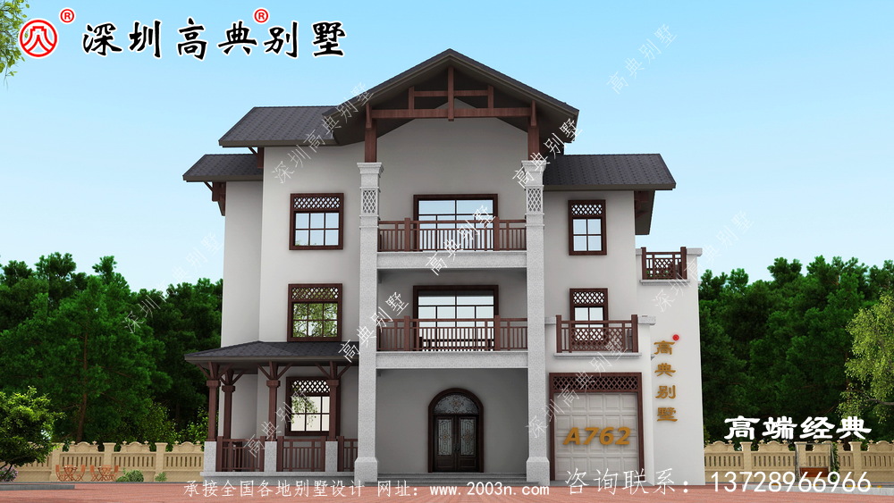 簡單精致的三層住宅設計圖，有置身自然的感覺