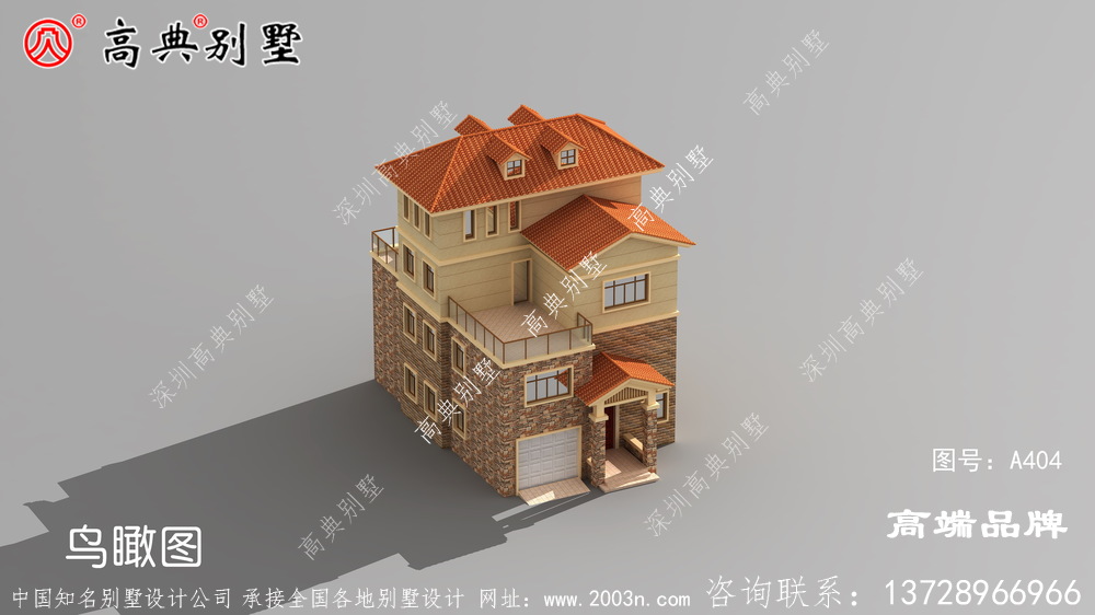 簡歐三層別墅，不僅有車庫內部還設有烤房