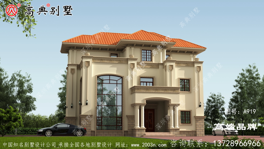 復式三層簡歐別墅與家鄉風景相得益彰契合感十足