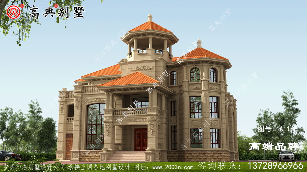 屋頂坡面的設(shè)計(jì)帶涼亭非常美觀，整體設(shè)計(jì)風(fēng)格清新高雅