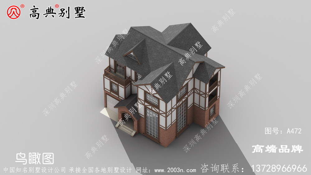鄉村三層別墅外觀設計圖，簡約又大氣時尚