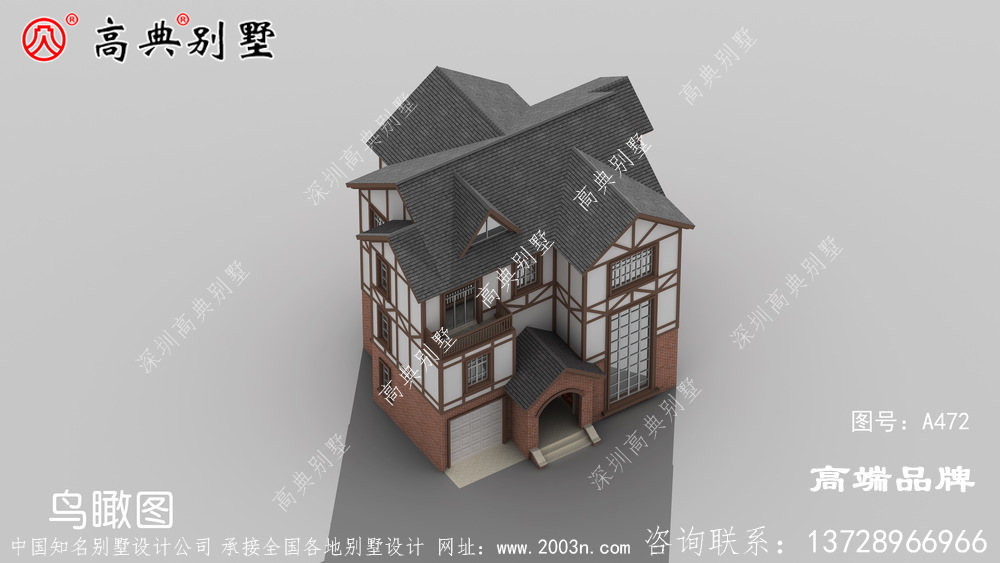 鄉村三層別墅外觀設計圖，簡約又大氣時尚